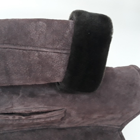 Leather Winter Coat w/ Faux Fur Lining - Picture 3 of 7